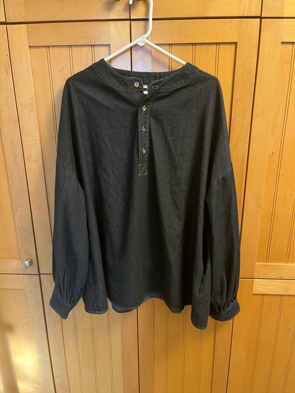 Women’s Dark Denim Long-Sleeve Tunic Top